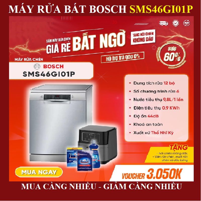 Máy rửa bát Bosch SMS46GI01P