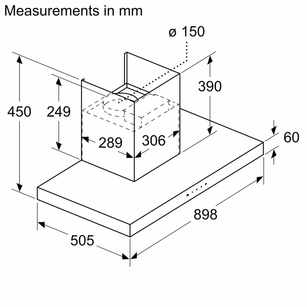 Máy Hút Mùi Bosch DWBM98G50B Hút Mùi Siêu Khoẻ