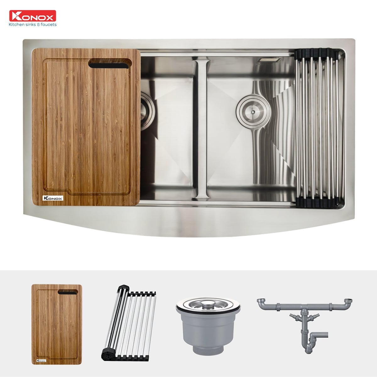 Chậu Rửa Bát Inox KONOX Apron Series Workstation – Apron sink KN8450DA