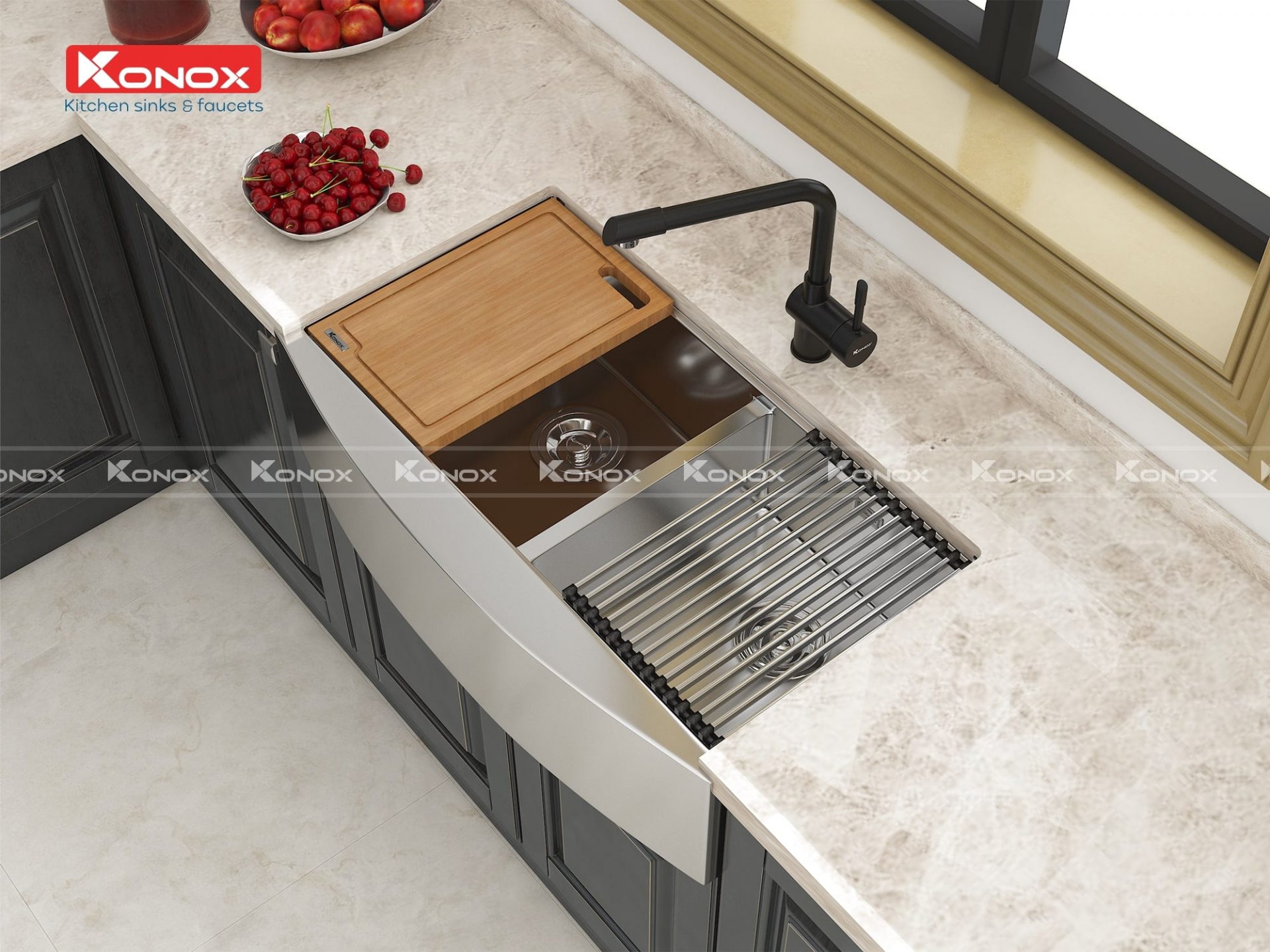 Chậu Rửa Bát Inox KONOX Apron Series Workstation – Apron sink KN8450DA