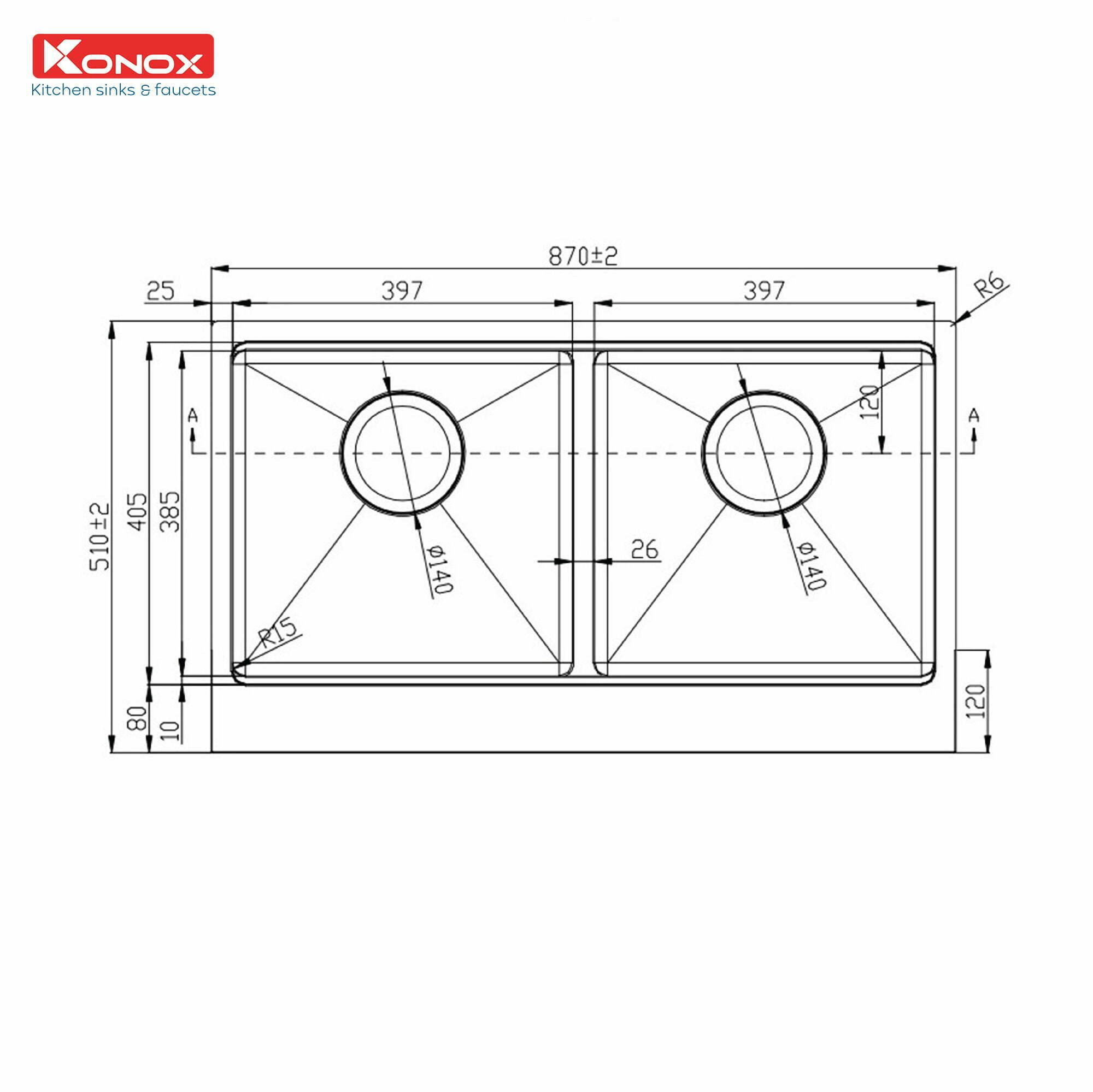 Chậu Rửa Bát Inox KONOX Apron Series Workstation – Apron sink KN8750DA