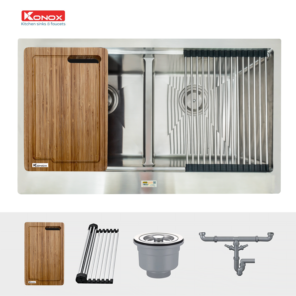 Chậu Rửa Bát Inox KONOX Apron Series Workstation – Apron sink KN8750DA