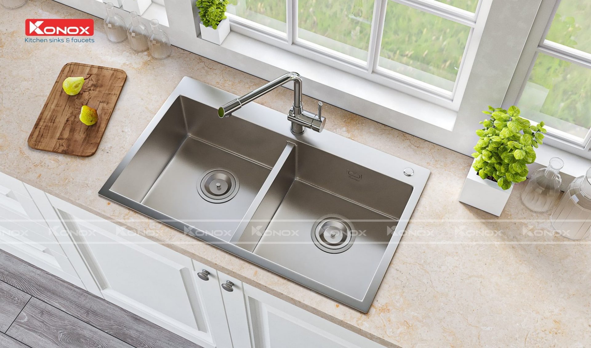 Chậu Rửa Bát Inox KONOX Overmount sink KN8248DOB