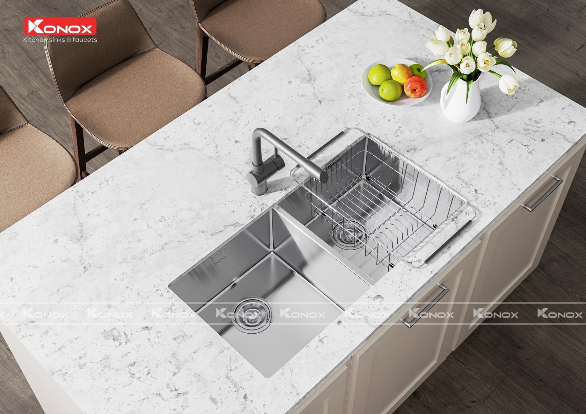 Chậu Rửa Bát Inox KONOX Turkey sink Vigo 8644