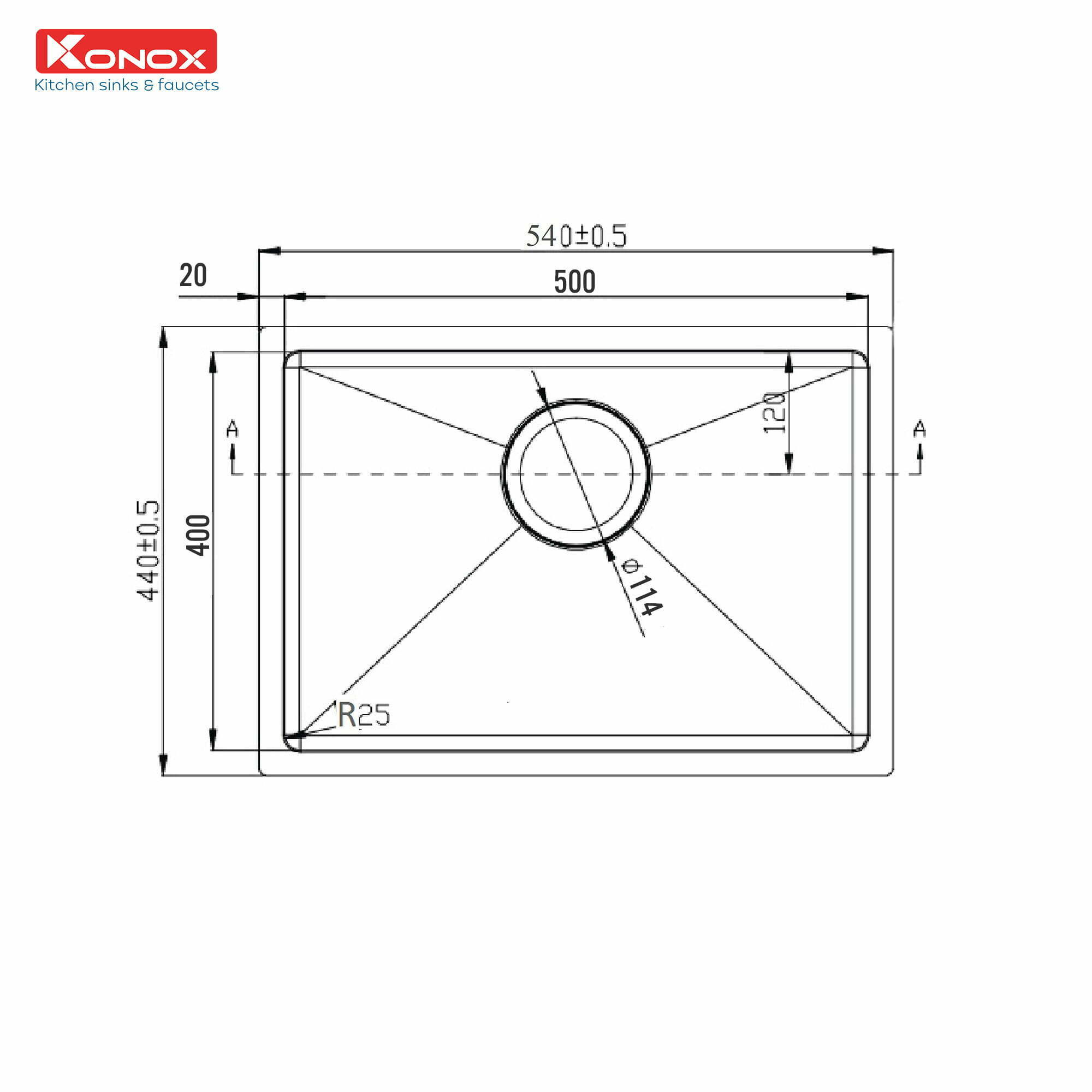 Chậu Rửa Bát Inox KONOX Undermount sink KN5444SU