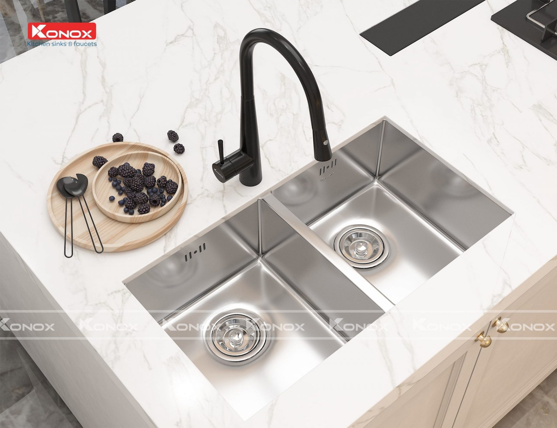 Chậu Rửa Bát Inox KONOX Undermount sink KN8144DU