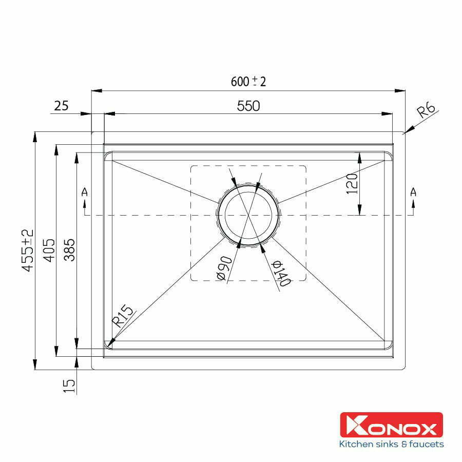 Chậu Rửa Bát Inox KONOX Workstation – Undermount sink KN6046SU