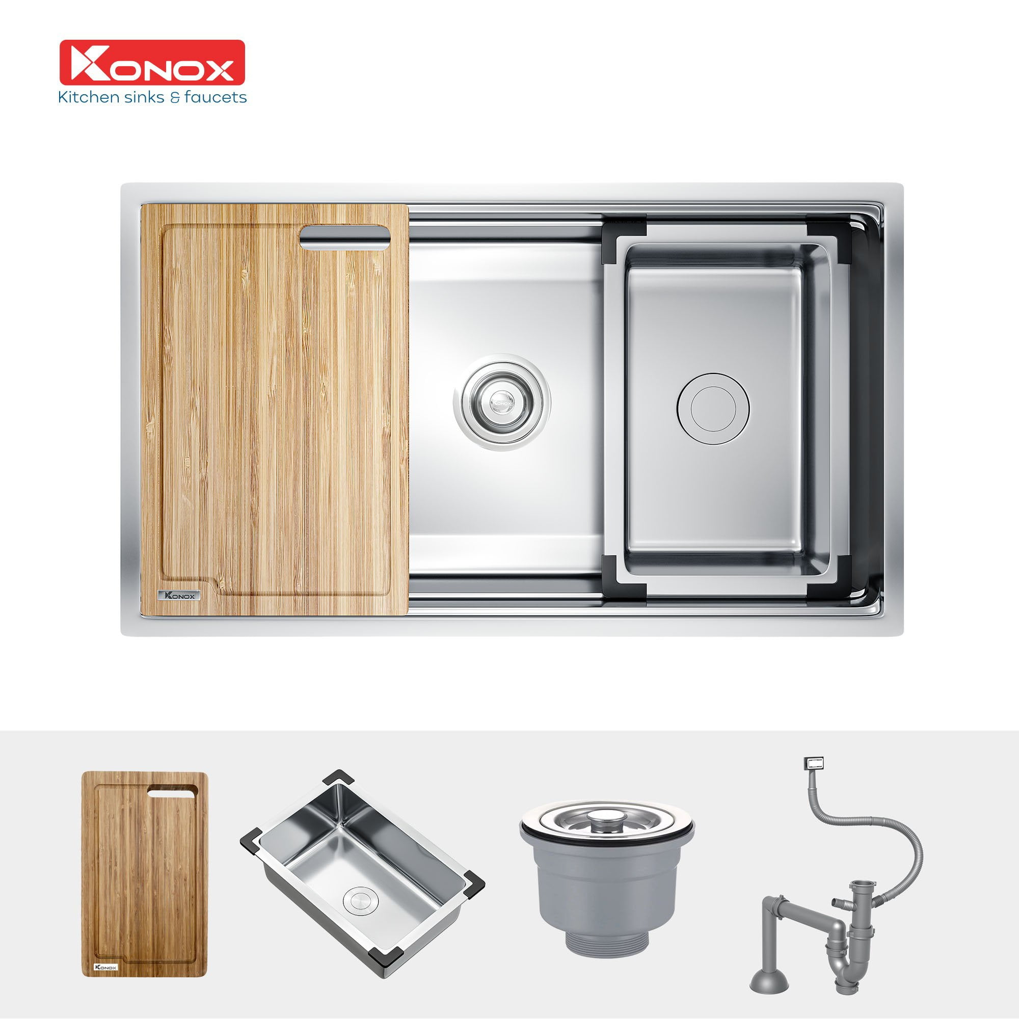 Chậu Rửa Bát Inox KONOX Workstation – Undermount Sink KN7644SU