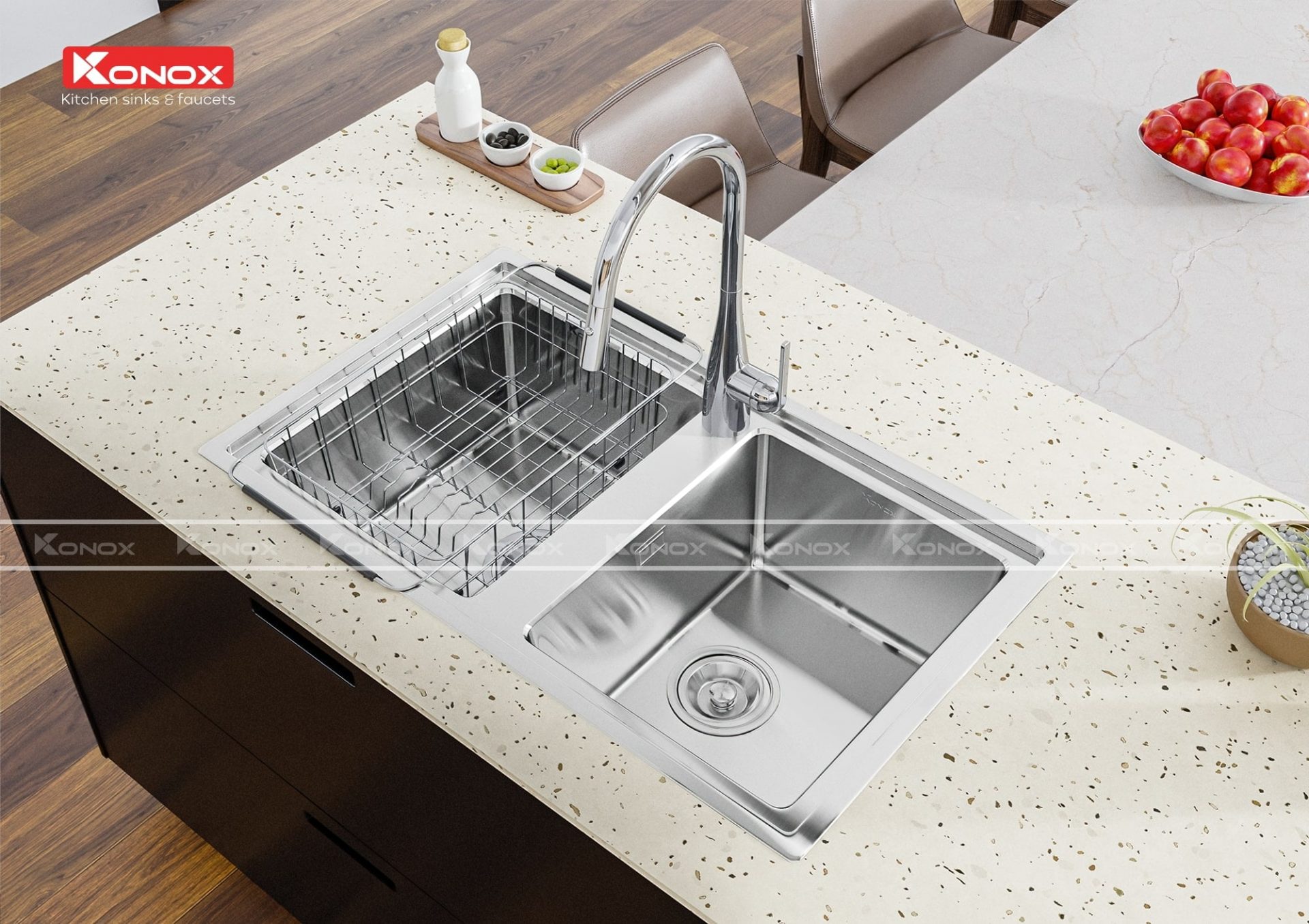 Chậu Rửa Bát Inox KONOX Turkey sink Beta 860