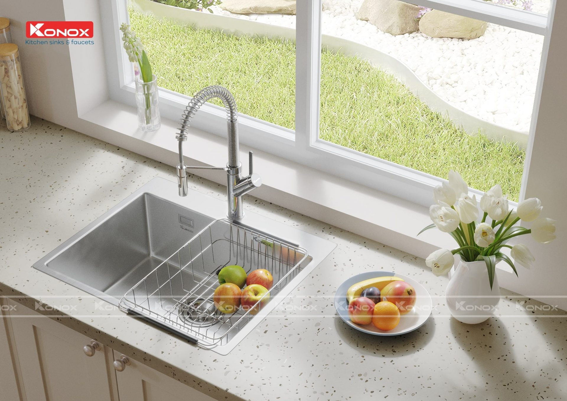 Chậu Rửa Bát Inox KONOX Turkey sink Neron 600