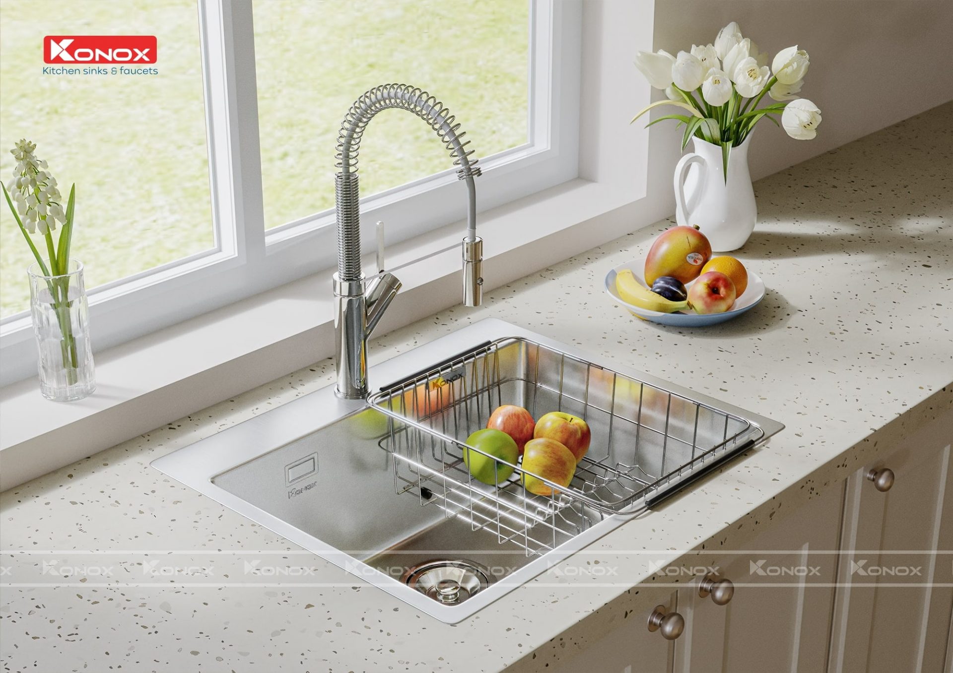 Chậu Rửa Bát Inox KONOX Turkey sink Neron 600