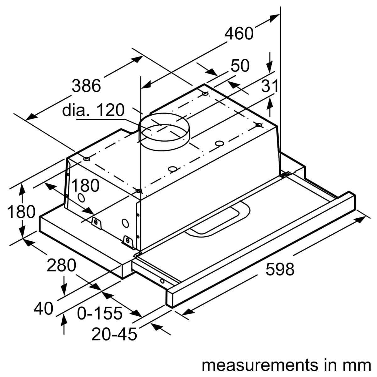 Máy hút mùi Bosch DHI623GSG 60cm Serie 4