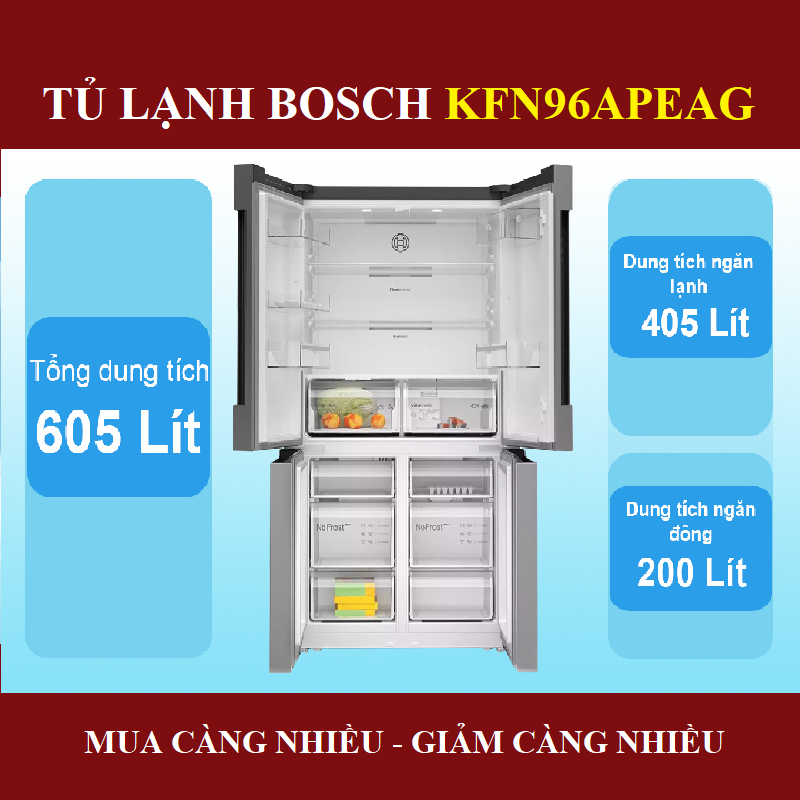 TỦ LẠNH SIDE BY SIDE BOSCH KFN96APEAG