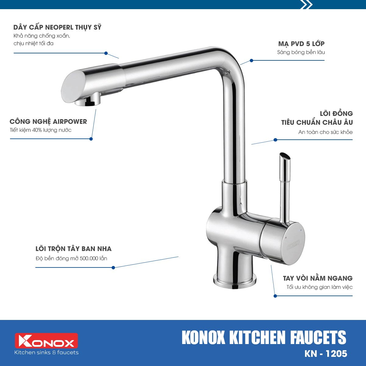 Vòi Rửa Bát Konox KN1205