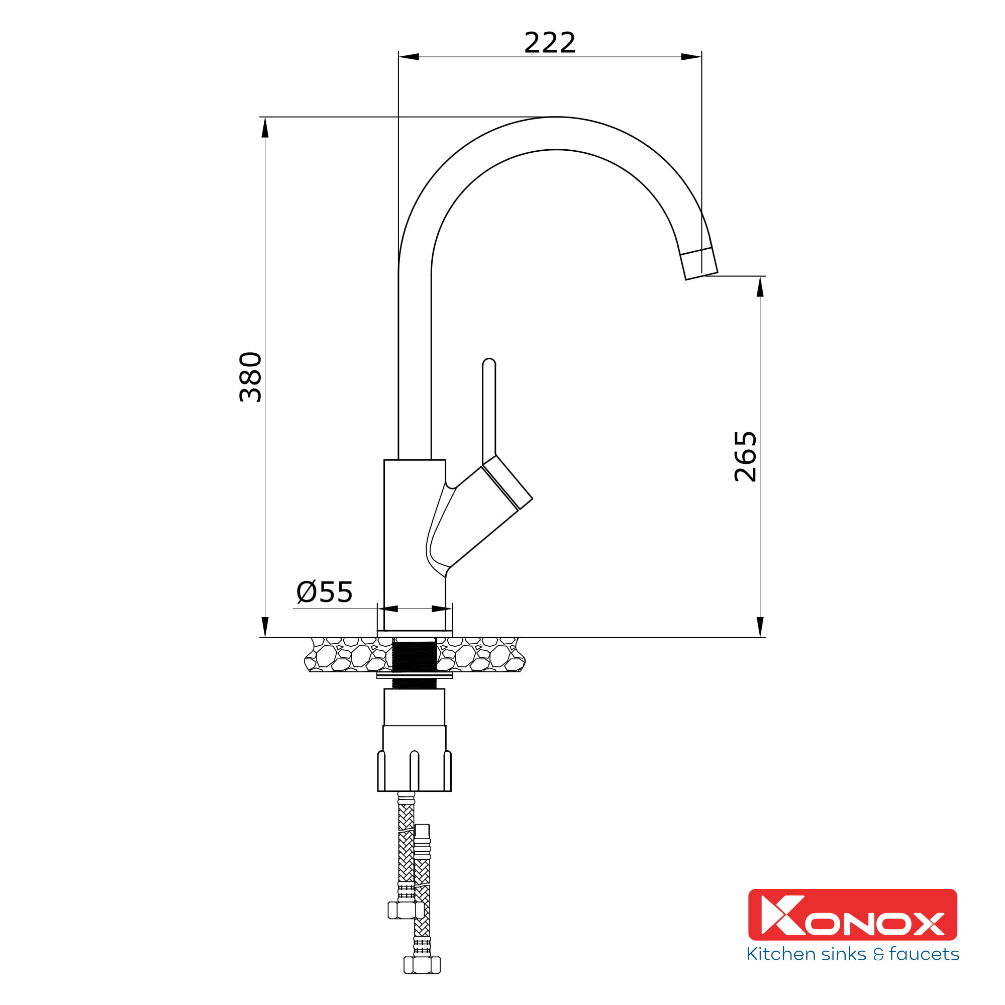 Vòi Rửa Bát Konox Modo Black