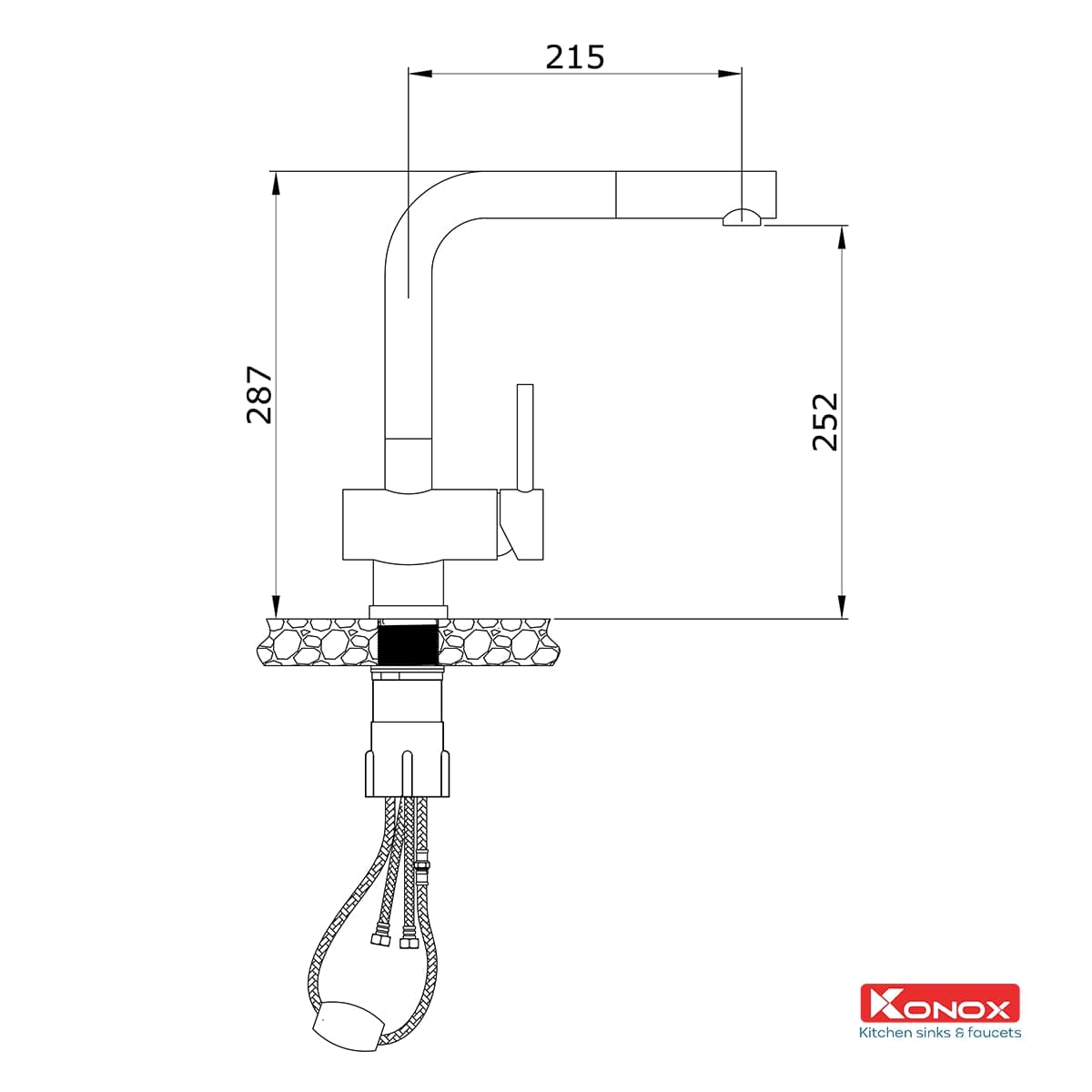 Vòi Rửa Bát Konox Rút Dây KN1337