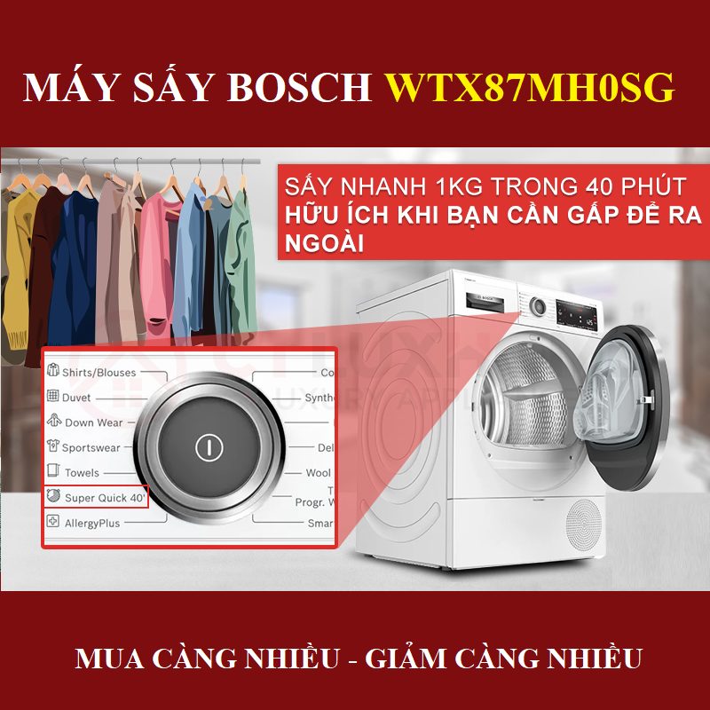 Máy Sấy BOSCH WTX87MH0SG