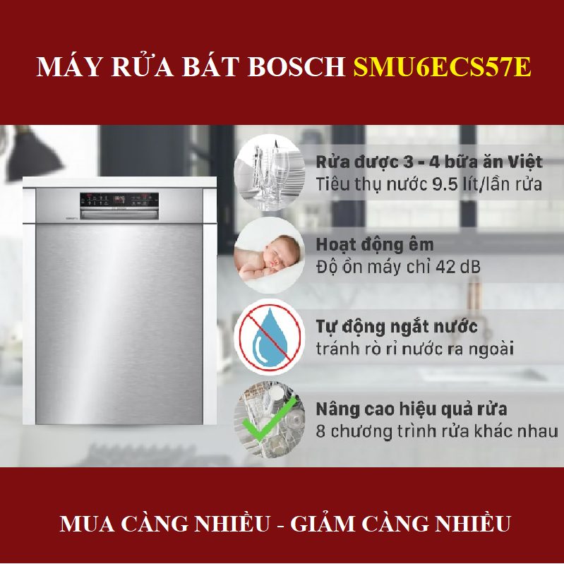 Máy rửa bát BOSCH SMU6ECS57E