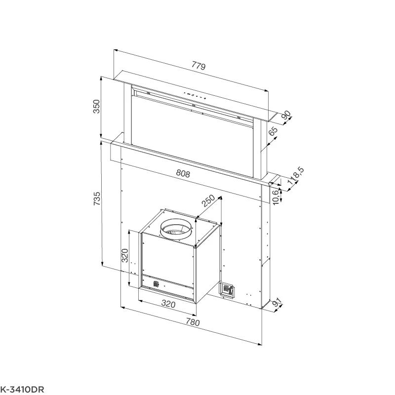 Hút mùi âm bàn bếp Malloca K-3410DR