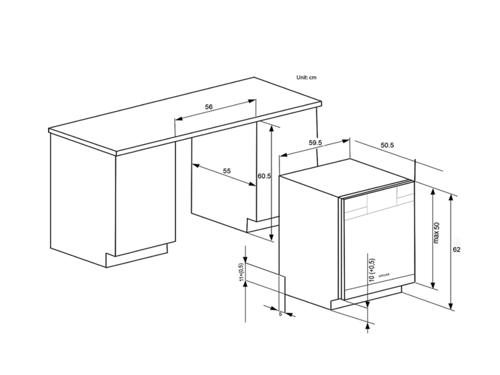 Máy rửa bát Spelier SP-08 UOZ