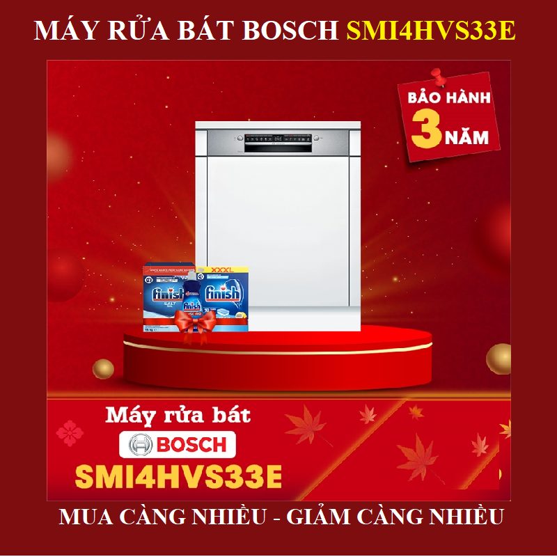 Máy rửa bát âm tủ Bosch SMI4HVS33E