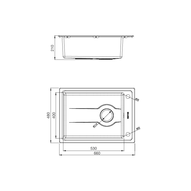 Chậu rửa chén Malloca MS 5066W