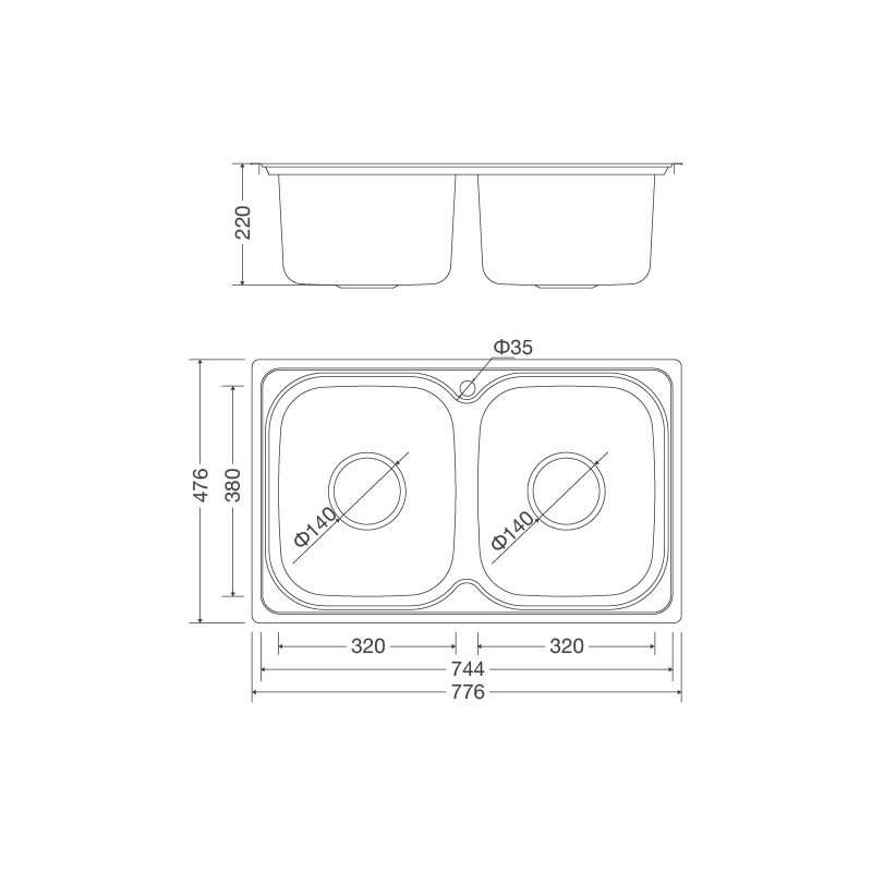 Chậu rửa inox Malloca MS 1001 New