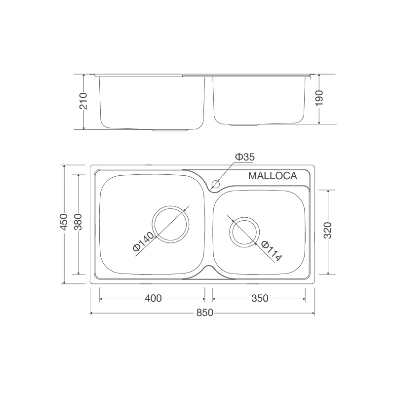 Chậu rửa Inox Malloca MS 1011 New