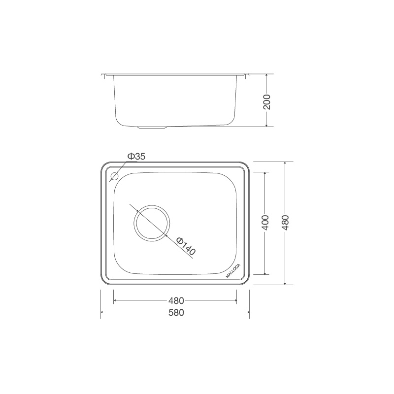 Chậu rửa Inox Malloca MS 1023