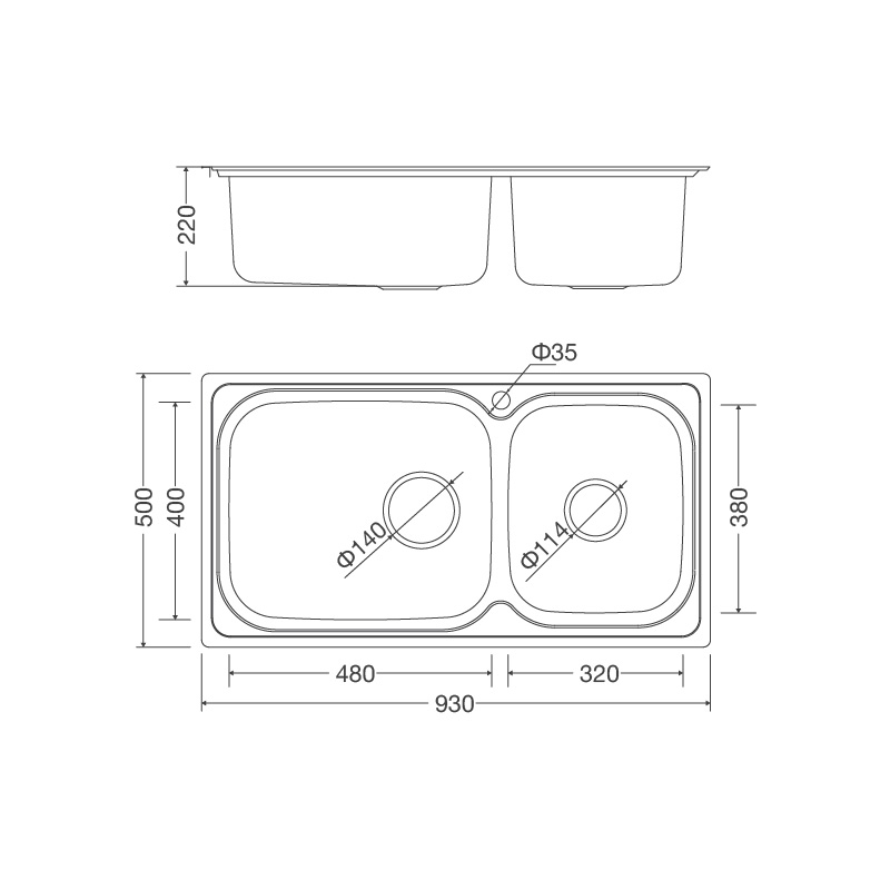 Chậu rửa inox Malloca MS 2025