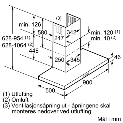 Máy hút mùi treo Bosch DWB091K50