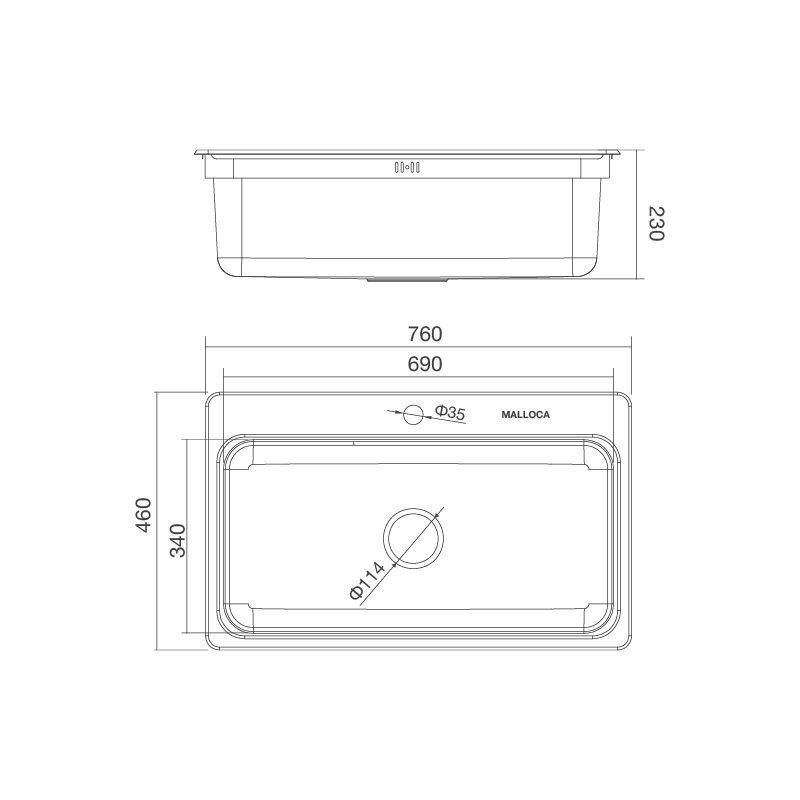 Chậu Inox Malloca MS 1022D