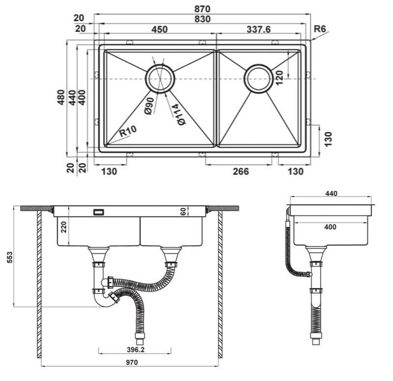 CHẬU RỬA BÁT HAFELE HS21-SSN2S90 567.94.030