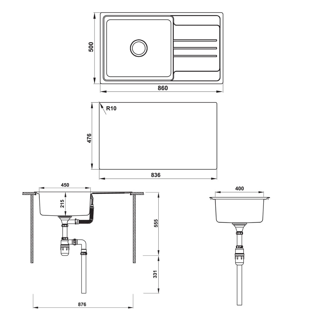 CHẬU ĐƠN HAFELE VALERIAN HS-SS8650 567.20.266