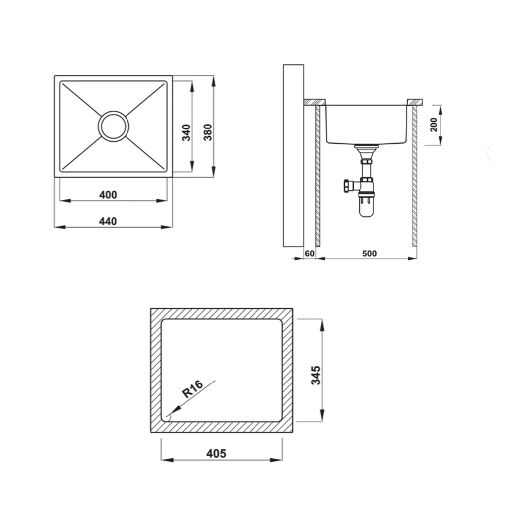 Chậu inox Hafele HS-SS4438 567.20.227