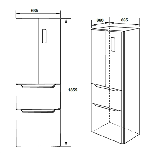 Tủ lạnh 4 cánh Hafele 534.14.050