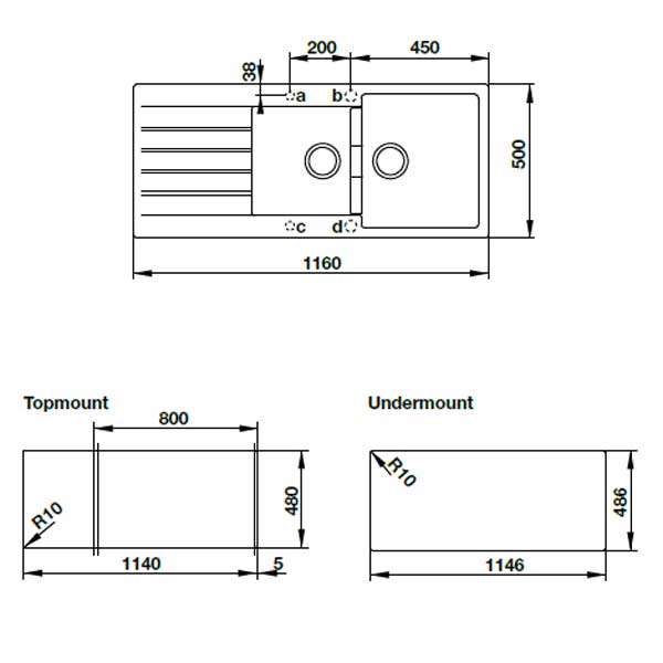 Chậu đá Hafele antonius HS-GDD11650 570.35.370