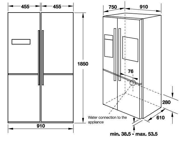 Tủ lạnh Hafele HF-SBSIB 539.16.230