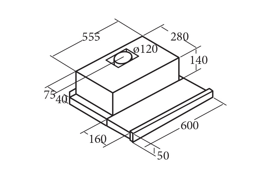 Máy hút mùi âm tủ Cata TF 2003 60 SD