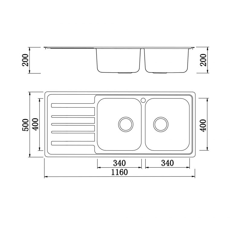 CHẬU RỬA BÁT KONOX EUROPEAN ARTUSI KS11650 1D BÀN TRÁI