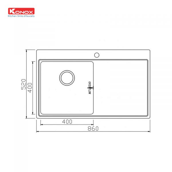 CHẬU RỬA BÁT KONOX TOPMOUNT UNICO 8652