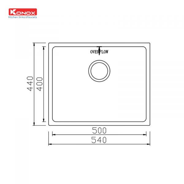 CHẬU RỬA BÁT KONOX UNDERMOUNT CUBE 5444SU