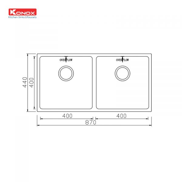 CHẬU RỬA BÁT KONOX UNDERMOUNT CUBE 8744DU