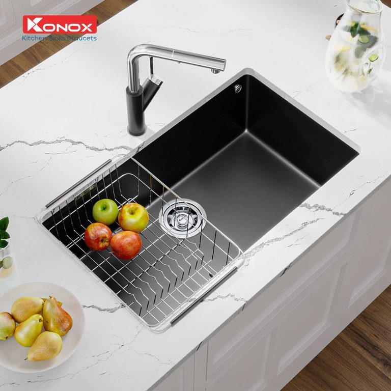 CHẬU RỬA CHÉN BÁT KONOX GRANITE NAROS 760S BLACK