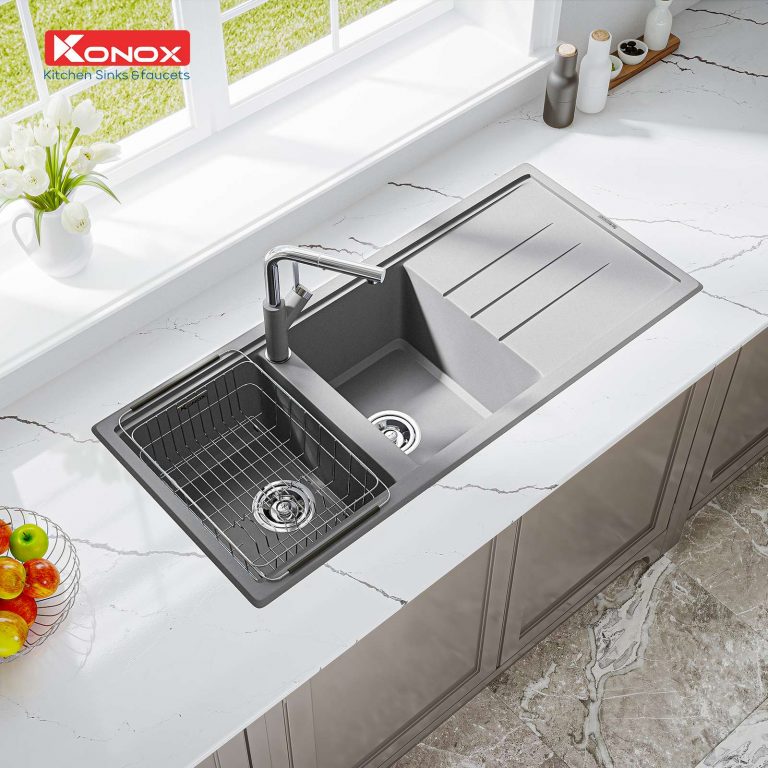 CHẬU RỬA CHÉN BÁT KONOX GRANITE PHOENIX 1160 GREY