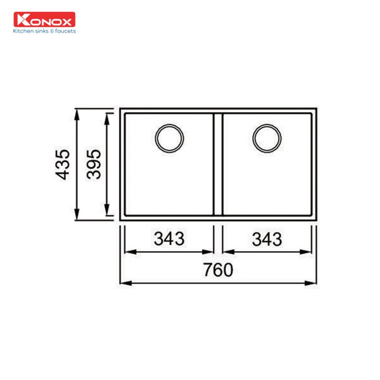 CHẬU RỬA CHÉN BÁT KONOX GRANITE VELOCI 760D GREY