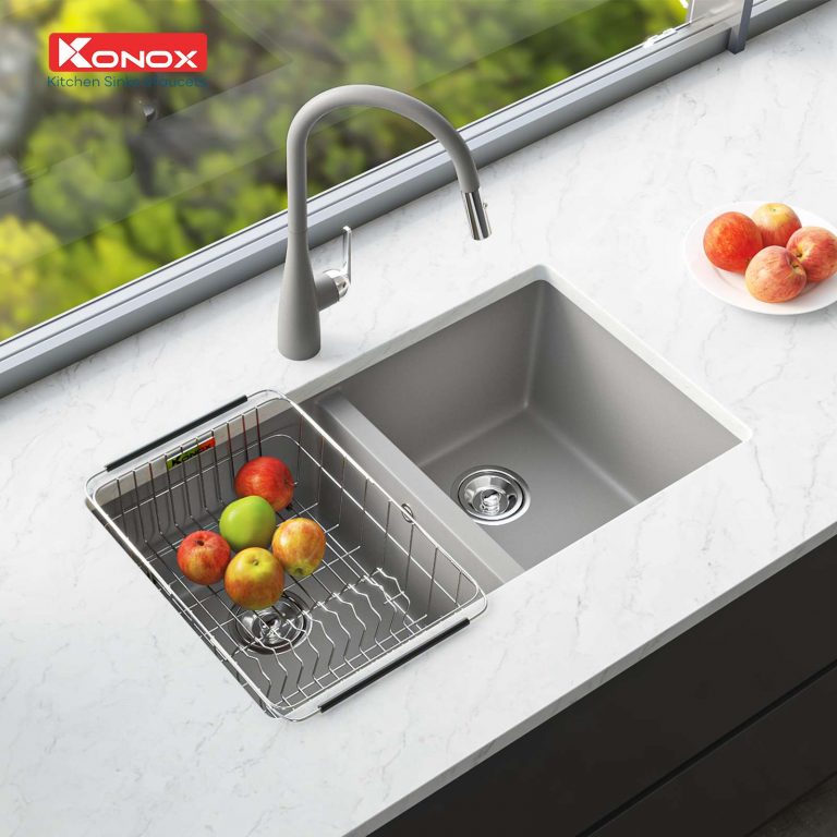 CHẬU RỬA CHÉN BÁT KONOX GRANITE VELOCI 760D GREY