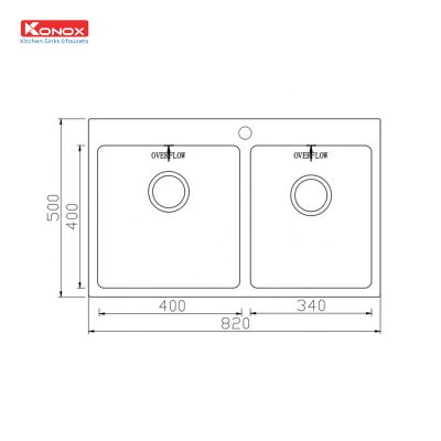 CHẬU RỬA CHÉN BÁT KONOX TOPMOUNT UNICO 8250