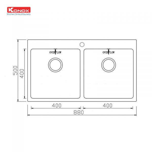 CHẬU RỬA CHÉN BÁT KONOX TOPMOUNT UNICO 8850