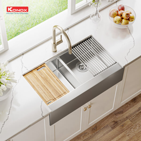 CHẬU RỬA CHÉN BÁT KONOX WORKSTATION APRON SINK KN8751DA Retta